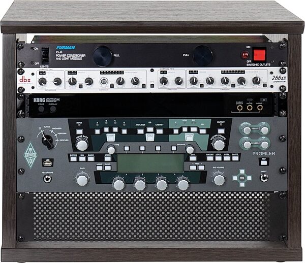 Gator Elite Series Studio Rack, Brown, 8U, Action Position Back