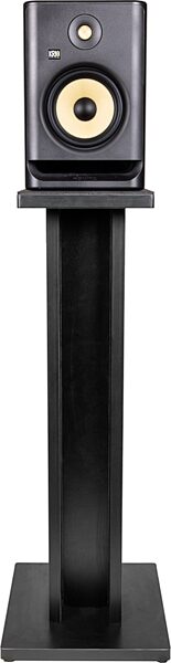 Gator Elite Series Studio Monitor Stand, Black, 2-Pack, Front In Use