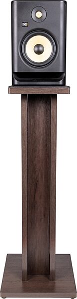 Gator Elite Series Studio Monitor Stand, Brown, 2-Pack, Front In Use