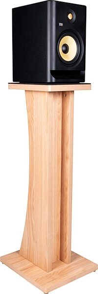 Gator Elite Series Studio Monitor Stand, Maple, 2-Pack, Angle In Use