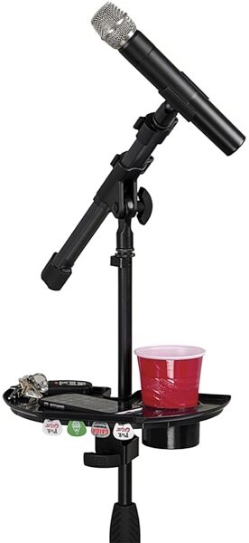 Gator GFW-MICACCTRAY Microphone Stand Accessory Tray with Drink Holder, New, Main