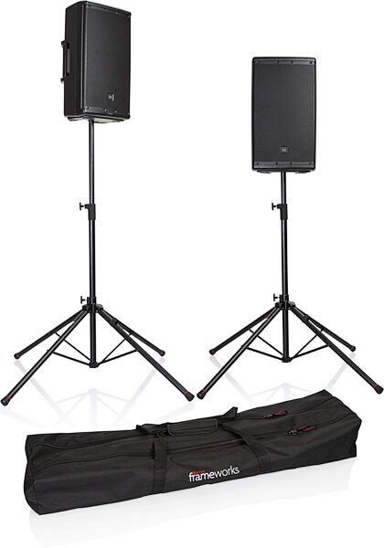 Gator GFW-SPK-4000SET Speaker Stands with Bag, Action Position Front
