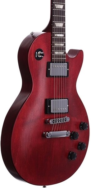 Gibson Les Paul Studio LPJ Deluxe Electric Guitar (with Gig Bag), Cherry - Body Angle