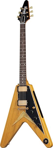 Gibson Custom 1958 Korina Flying V Electric Guitar (with Case), Black Pickguard, Blemished, Action Position Back