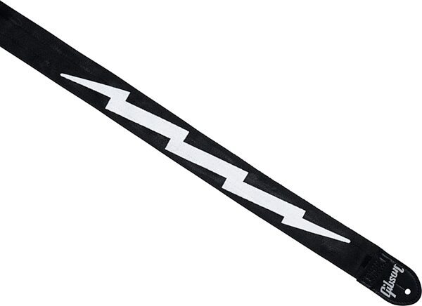 Gibson "The Seatbelt" Guitar Strap, Black, Lightning Bolt, Action Position Front