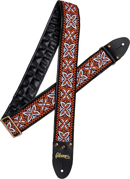 Gibson Printed Guitar Strap, The Orange Lily, Action Position Back