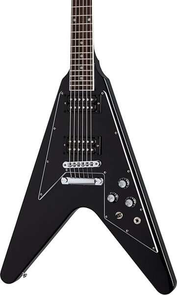 Gibson Limited Edition '70s Flying V Electric Guitar (with Case), Ebony, Open Box (Very Good), Action Position Back