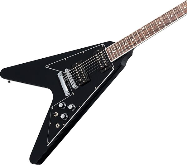 Gibson Limited Edition '70s Flying V Electric Guitar (with Case), Ebony, Open Box (Very Good), Action Position Back