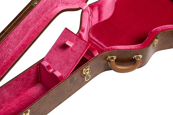 Gibson Lifton Historic Hard Case for J-185 Guitar, Brown and Pink, Action Position Back