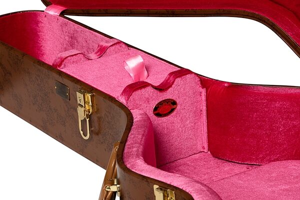 Gibson Lifton Historic Hard Case for J-185 Guitar, Brown and Pink, Action Position Back