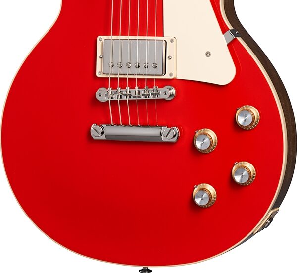 Gibson Les Paul Standard 60s Custom Color Electric Guitar, Plain Top (with Case), Cardinal Red, Action Position Back