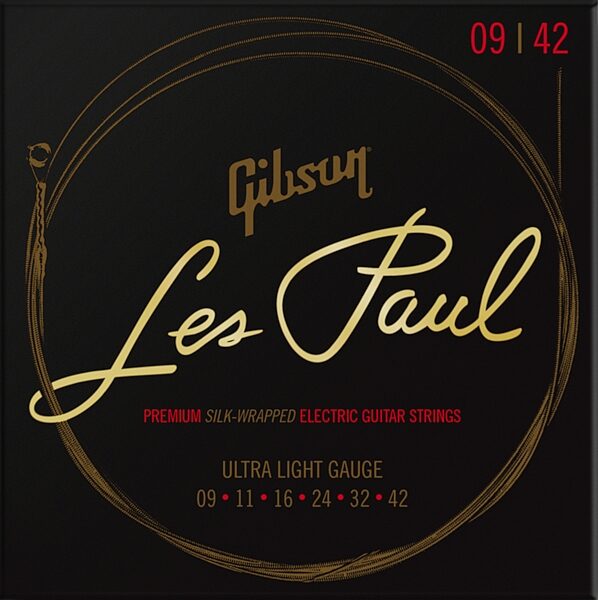 Gibson Les Paul Premium Electric Guitar Strings, 9-42, Ultra Light, Action Position Back