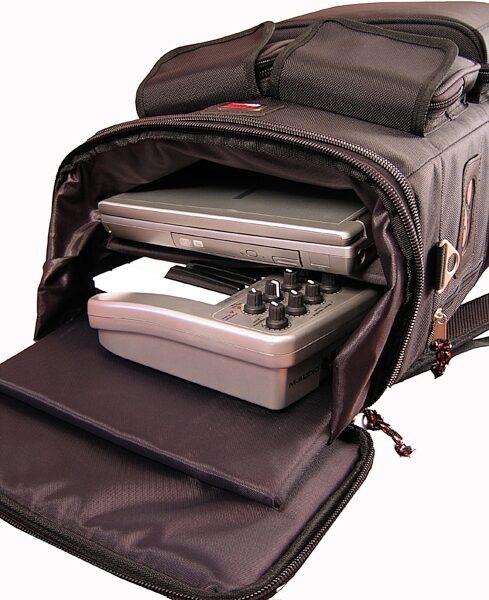 Gator GKLT25W Rolling Laptop/Midi Controller Backpack (With Wheels), Open View