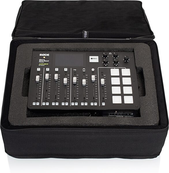 Gator GL-RODECASTER2 Lightweight Case for Rode RODECaster Pro and Microphones, Action Position Front
