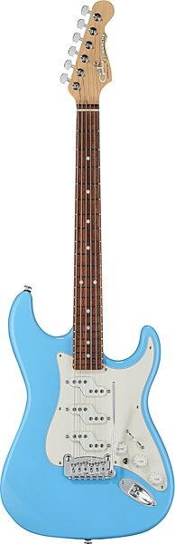 G&L Fullerton Deluxe Legacy Electric Guitar (with Gig Bag), Himalayan Blue, Action Position Front