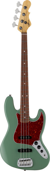 G&L Fullerton Deluxe JB Electric Bass (with Bag), Matcha Green, Action Position Front