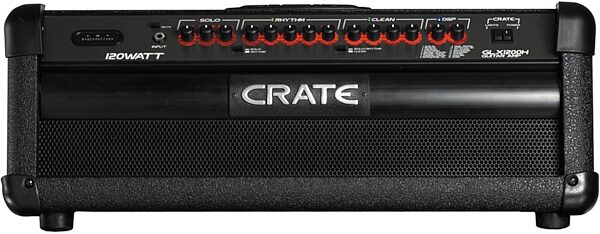 Crate Guitar Amplifier Half Stack with GLX1200H Head and G412SL Cabinet, Head Closeup