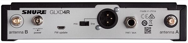 Shure GLXD4R Rack Mount Wireless Receiver, Back