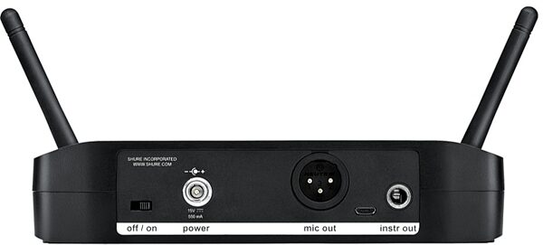 Shure GLXD24/SM58 Digital Handheld Wireless SM58 Microphone System, Receiver Rear
