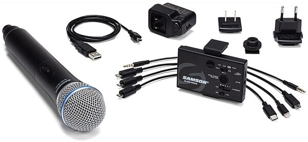 Samson Go Mic Mobile Receiver with Q8 Dynamic Handheld Microphone and Transmitter, New, Alt