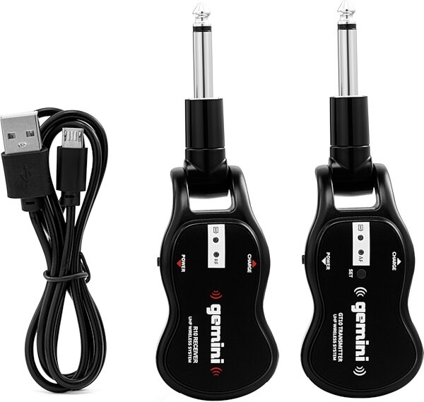 Gemini GMU-G100 UHF Wireless Guitar System, New, Action Position Back