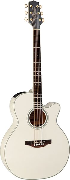 Takamine GN37CE Acoustic-Electric Guitar (with Gig Bag), Pearl White, Action Position Back