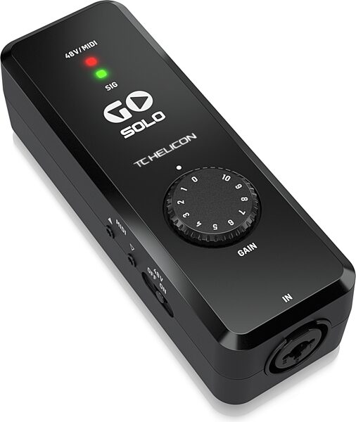 TC-Helicon Go Solo High-Definition Audio/MIDI Interface for Mobile Devices, Overstock Sale, Action Position Back