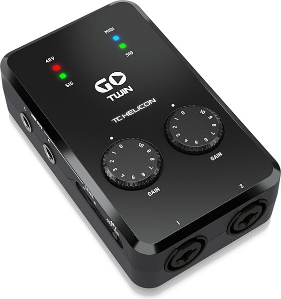 TC-Helicon Go Twin High-Definition Audio/MIDI Interface for Mobile Devices, Overstock Sale, Action Position Back