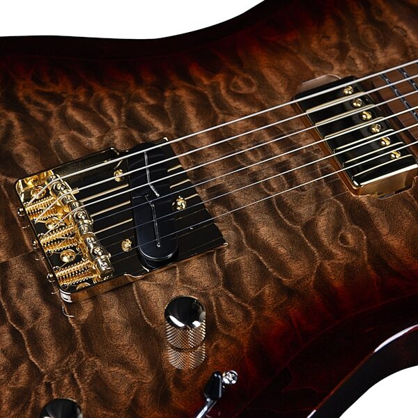 Godin Artisan TC Electric Guitar, Maple Fingerboard (with Case), Whiskey Burst, Action Position Back