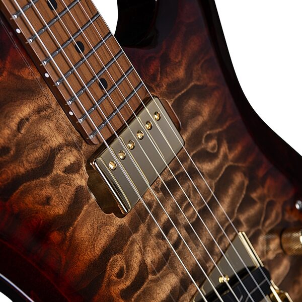 Godin Artisan TC Electric Guitar, Maple Fingerboard (with Case), Whiskey Burst, Action Position Back