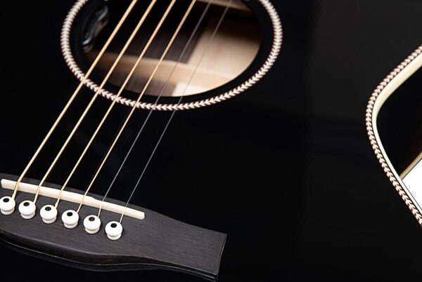 Godin Connaisseur MJ Electric Guitar with Rosewood Fingerboard (with Gig Bag), Black, Action Position Back