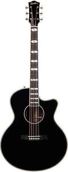 Godin Connaisseur MJ Electric Guitar with Rosewood Fingerboard (with Gig Bag), Black, Action Position Back