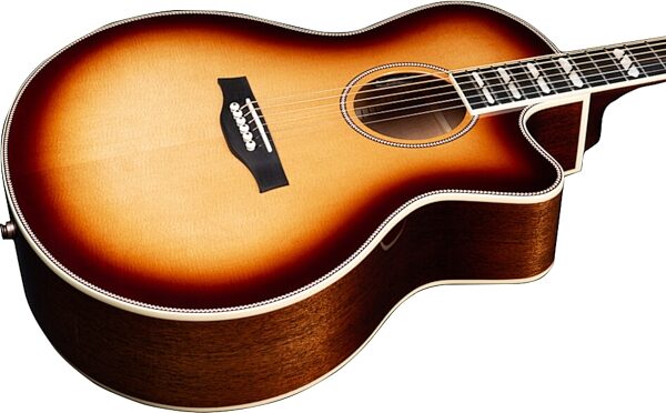 Godin Connaisseur Mini-Jumbo Electric Guitar (with Gig Bag), Sunsetburst, Action Position Back