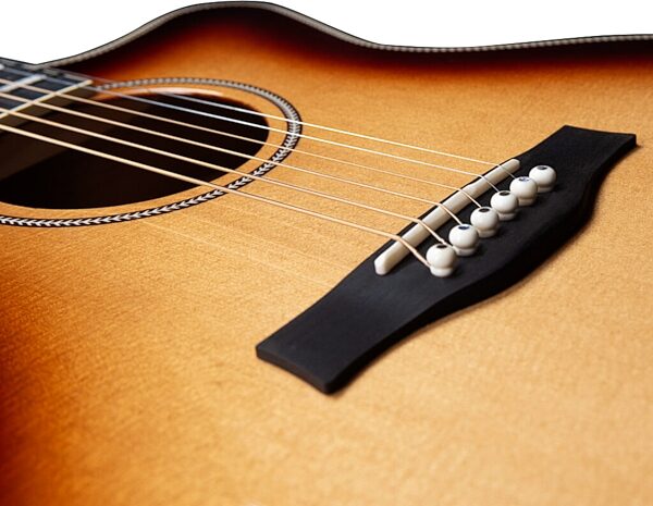 Godin Connaisseur Mini-Jumbo Electric Guitar (with Gig Bag), Sunsetburst, Action Position Back