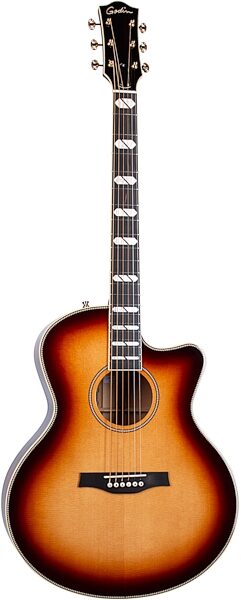 Godin Connaisseur Mini-Jumbo Electric Guitar (with Gig Bag), Sunsetburst, Action Position Back