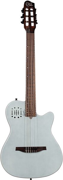 Godin Limited Edition Mundial Classical Acoustic-Electric Guitar (with Gig Bag), Light Gray, Action Position Back