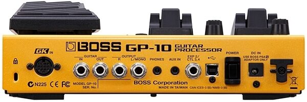 Boss GP-10 Guitar Processor Multi-Effects Pedal, With GK Pickup, Rear
