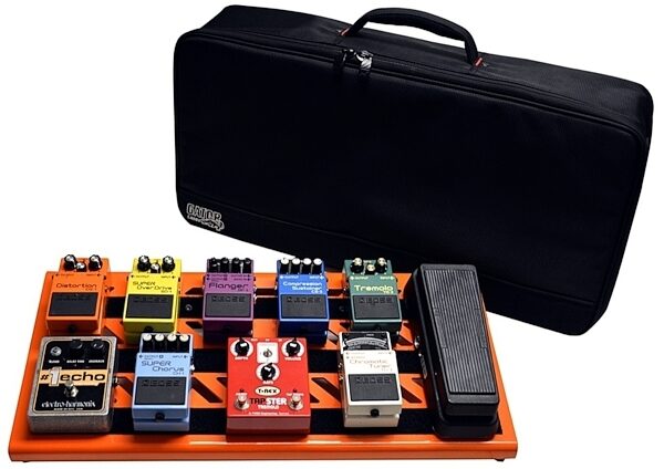 Gator GPB-BAK-1 Aluminum Guitar Pedalboard (with Carry Bag), Orange, Orange