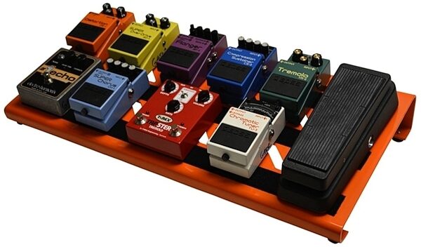 Gator GPB-BAK-1 Aluminum Guitar Pedalboard (with Carry Bag), Orange, Orange - In Use
