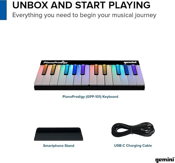 Gemini PianoProdigy Wireless Keyboard, Warehouse Resealed, Action Position Back