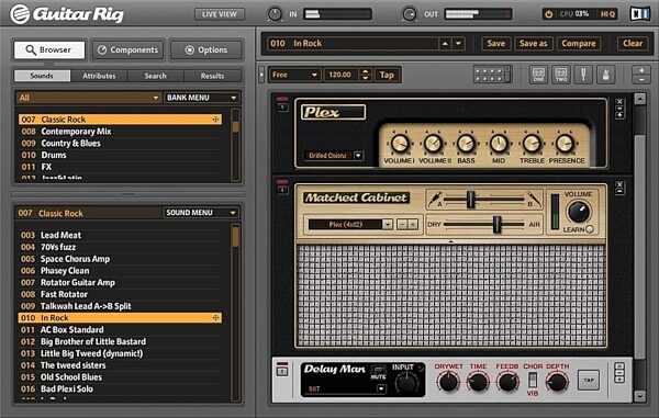 Native Instruments Guitar Rig Software Edition (Macintosh and Windows), Main