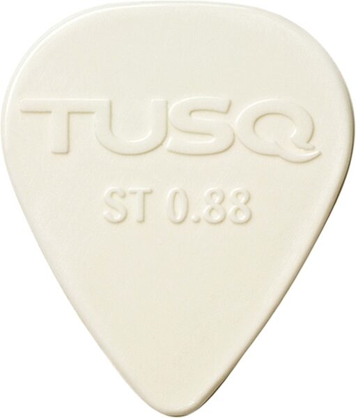 Graph Tech TUSQ Bright Tone Standard Guitar Picks, White, 88 millimeter, PQP-0088-W6, Action Position Back
