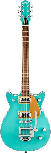 Gretsch G5232T Electromatic Double Jet Electric Guitar, Laurel Fingerboard, Caicos Green, Action Position Front