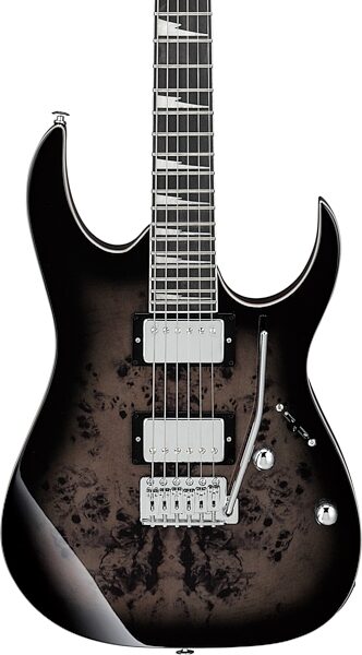 Ibanez GRG220PA1 Gio Electric Guitar, Black Burl, Detail Front