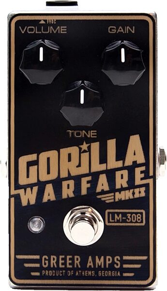 Greer Amps Gorilla Warfare MkII Distortion/Overdrive Pedal, New, Action Position Back