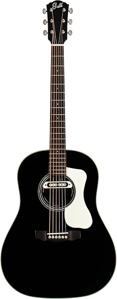 Guild DS-240E Dreadnought Acoustic-Electric Guitar, Black, Action Position Back