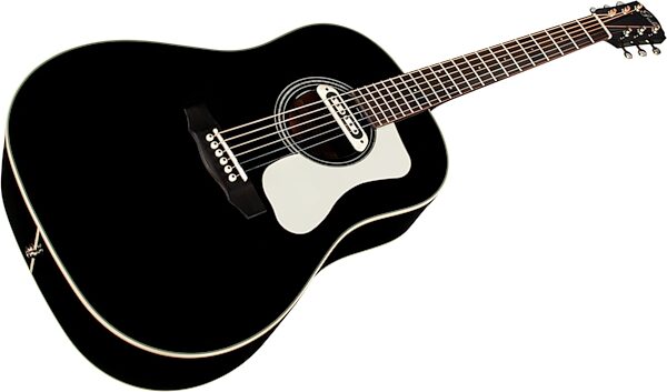 Guild DS-240E Dreadnought Acoustic-Electric Guitar, Black, Action Position Back