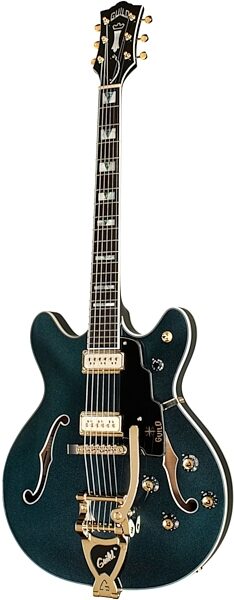 Guild Starfire VI Special Kingswood Electric Guitar (with Case), Green, Action Position Back