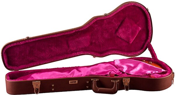 Gator GWLPBROWN Traditional Wood Case for LP-Style Guitars, New, Open