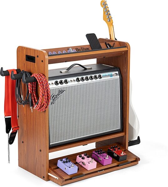 On-Stage GWS5000 Guitar Workstation, Rosewood, Angled Front